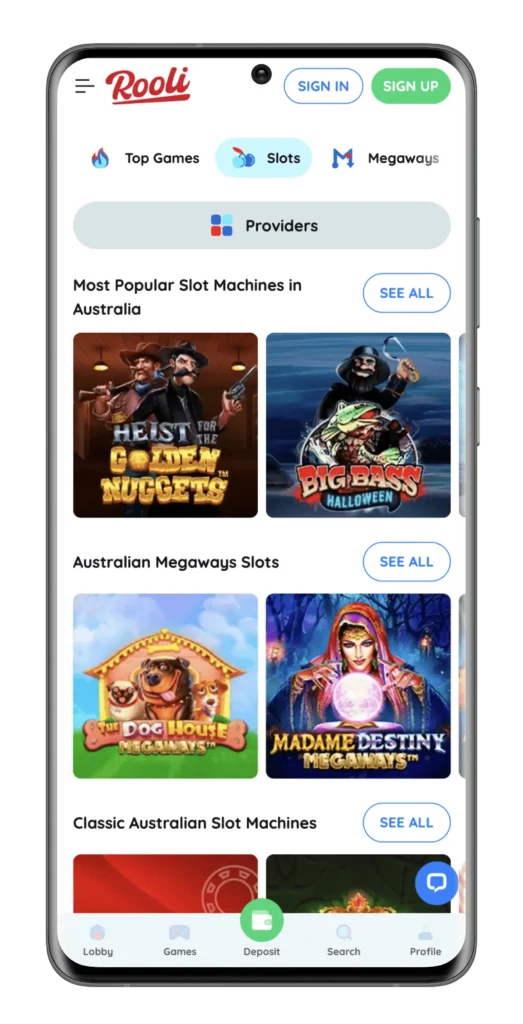 Rooli Casino mobile app