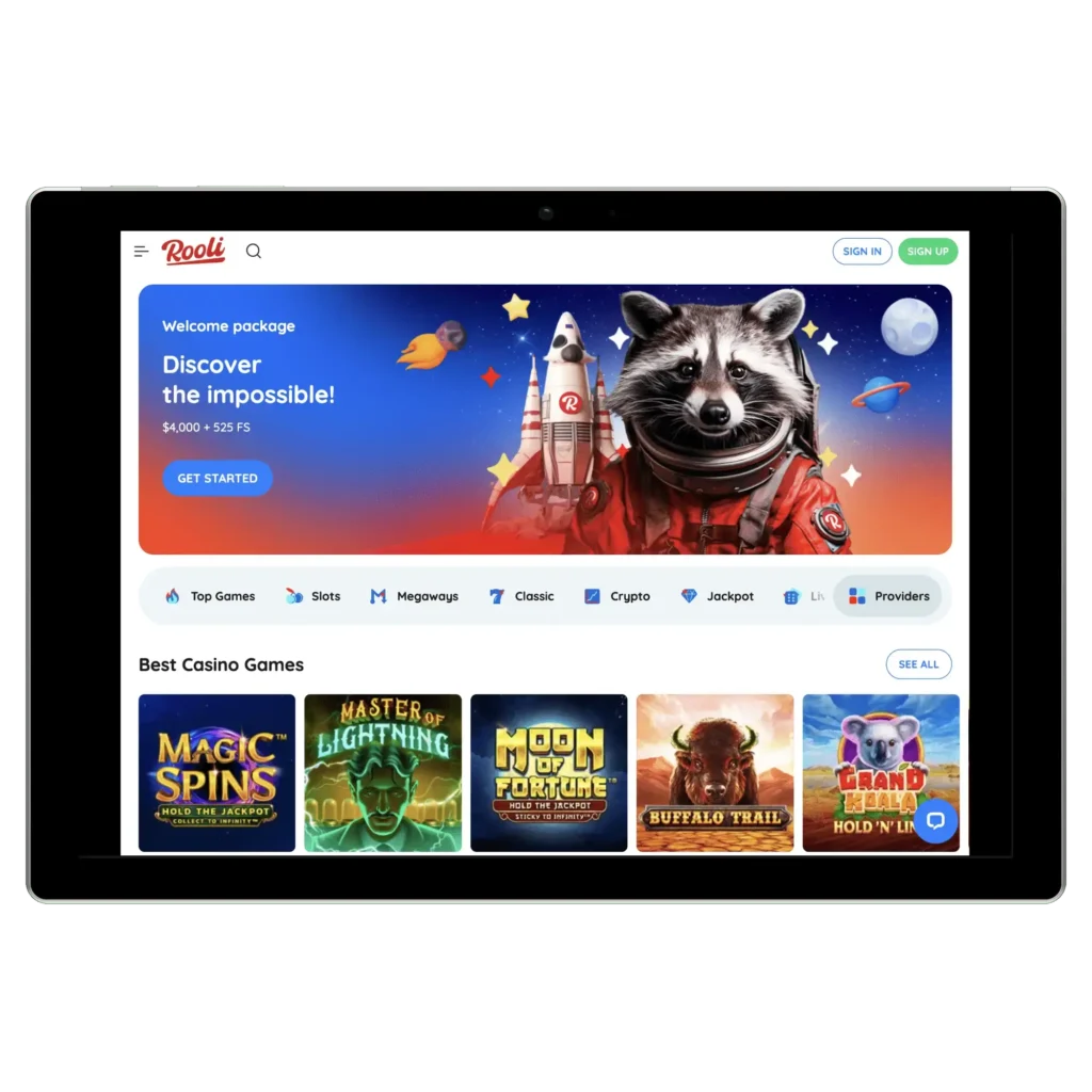 Rooli Casino mobile version